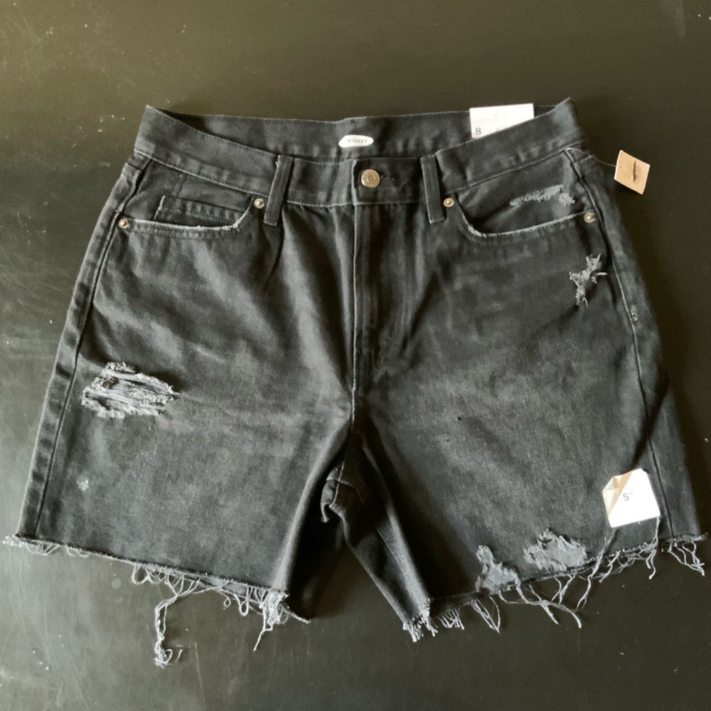 Old Navy Black Distressed Jean Shorts
